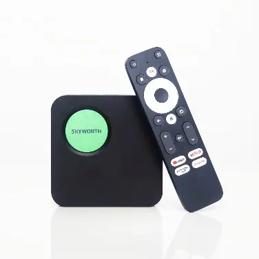 Skyworth streaming device with remote control.