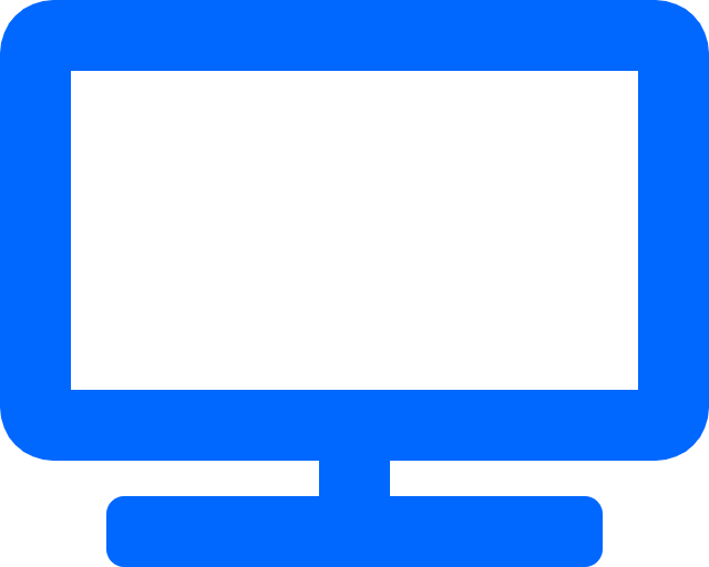 Blue and green computer monitor icon.